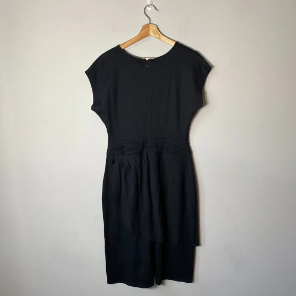 NWOT Christian Siriano for J.Jill Womens Size Small V-Neck Faux Wrap Black Dress - Picture 4 of 16